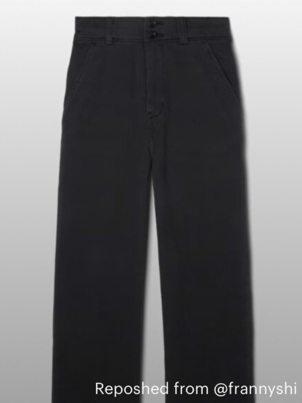 NEW Everlane The Organic Wide-Leg Pant Black Size 00